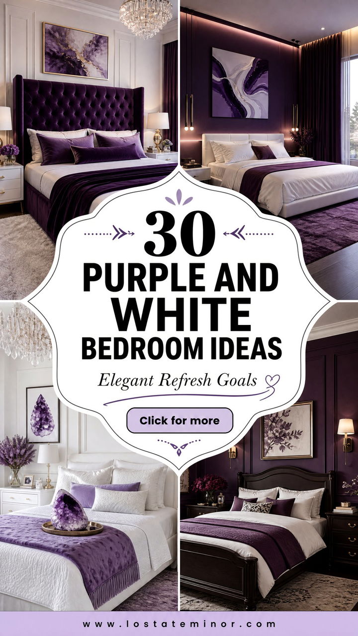 30 Purple and White Bedroom Ideas for an Elegant Refresh - 30 Purple and White Bedroom Ideas for an Elegant Refresh