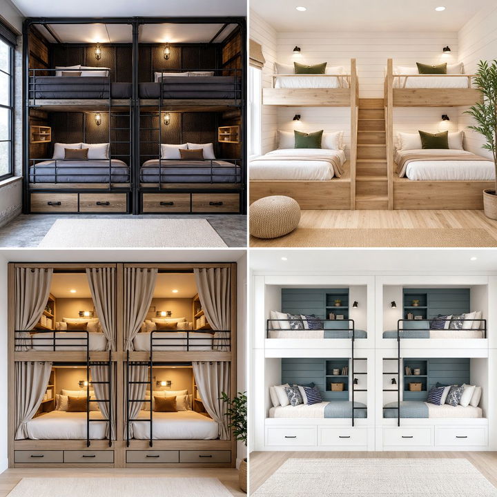 30 Quadruple Bedroom Ideas for Shared Spaces and Bunk Rooms