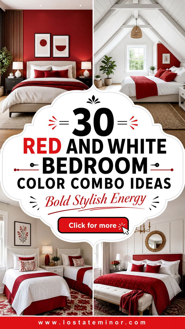30 Red and White Bedroom Color Combo Ideas for Bold Style - 30 Red and White Bedroom Color Combo Ideas for Bold Style