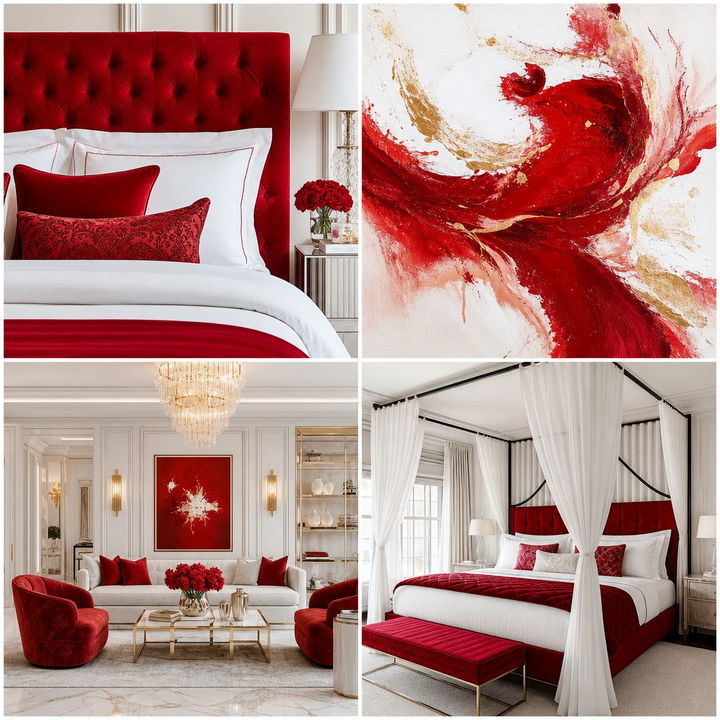 30 Red and White Bedroom Color Combo Ideas for Bold Style