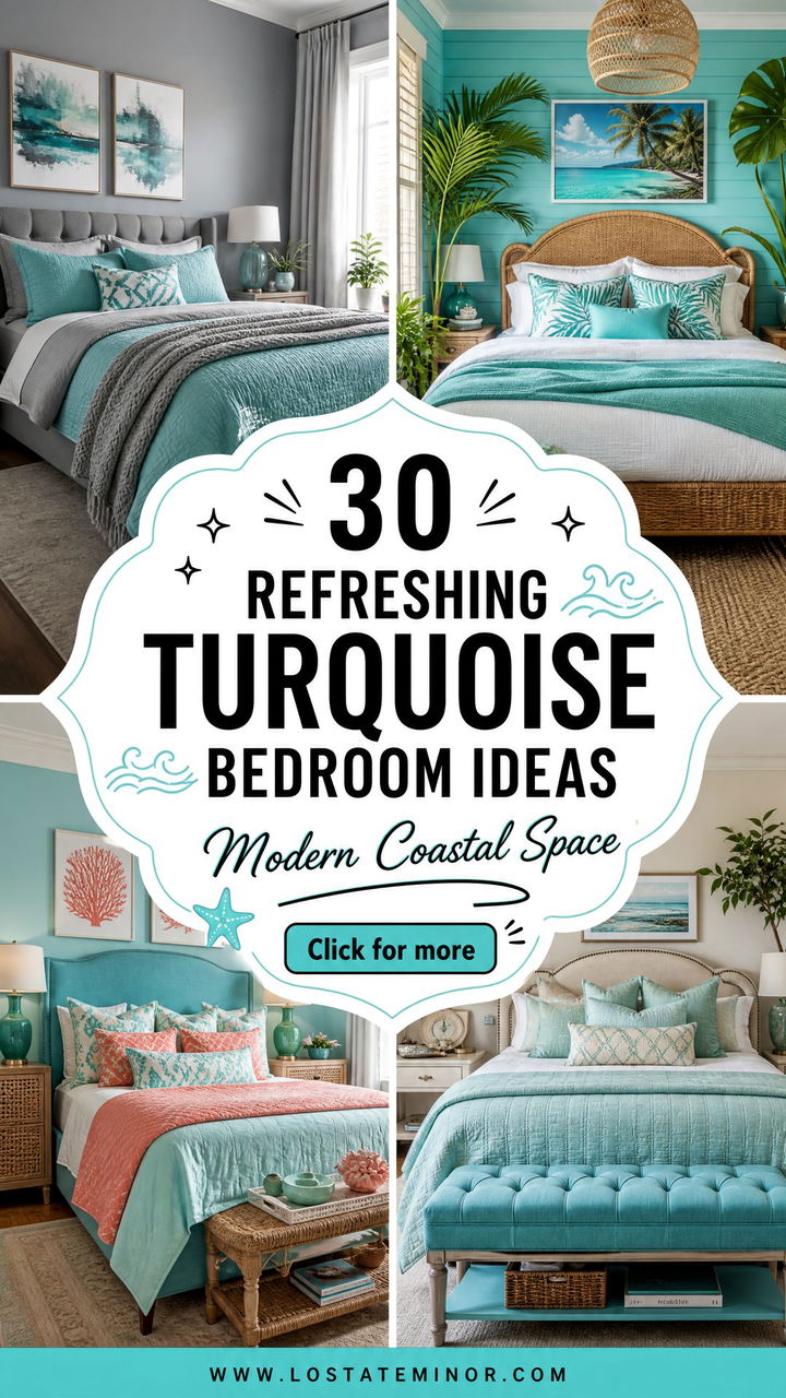 30 Refreshing Turquoise Bedroom Ideas for a Modern Space - 30 Refreshing Turquoise Bedroom Ideas for a Modern Space