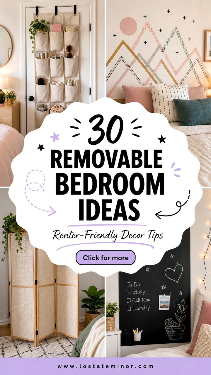 30 Removable Bedroom Ideas Perfect for Renter-Friendly Decor - 30 Removable Bedroom Ideas Perfect for Renter-Friendly Decor