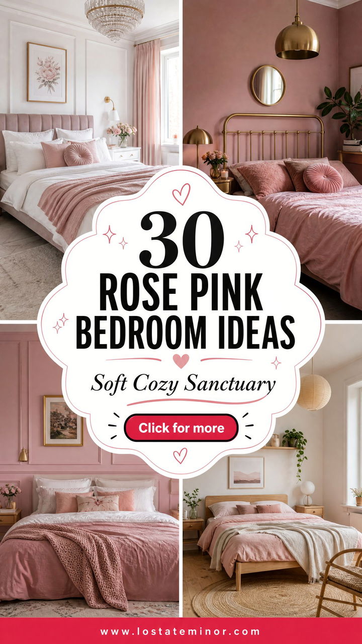 30 Rose Pink Bedroom Ideas for a Soft and Cozy Room - 30 Rose Pink Bedroom Ideas for a Soft and Cozy Room