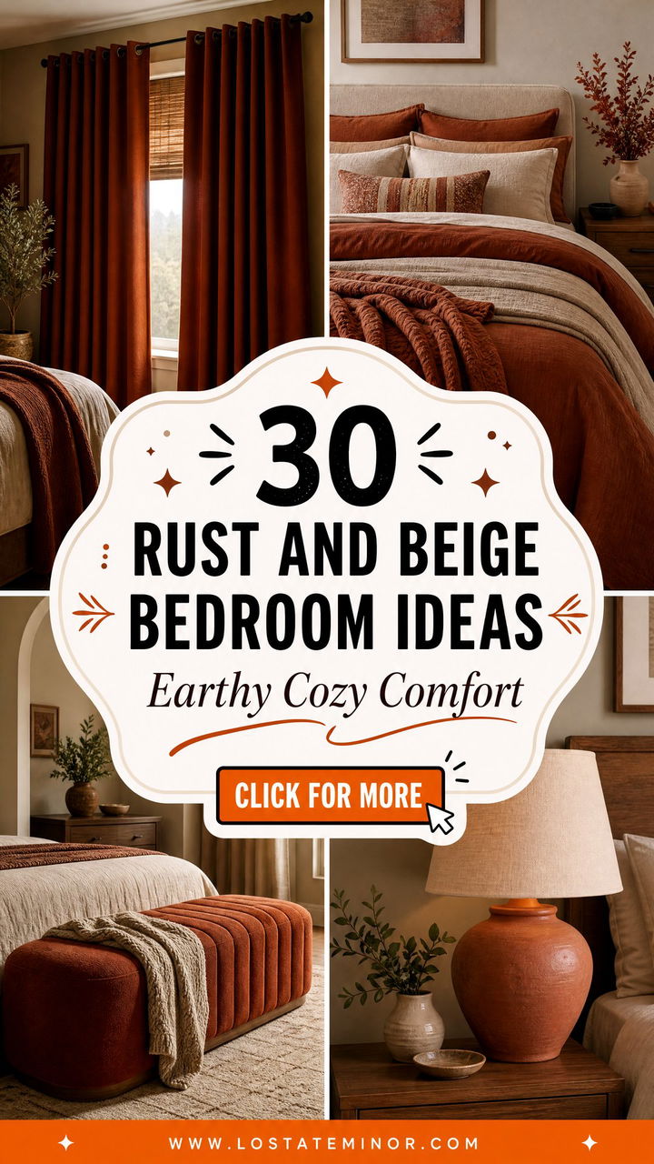 30 Rust and Beige Bedroom Ideas for Earthy Comfort - 30 Rust and Beige Bedroom Ideas for Earthy Comfort