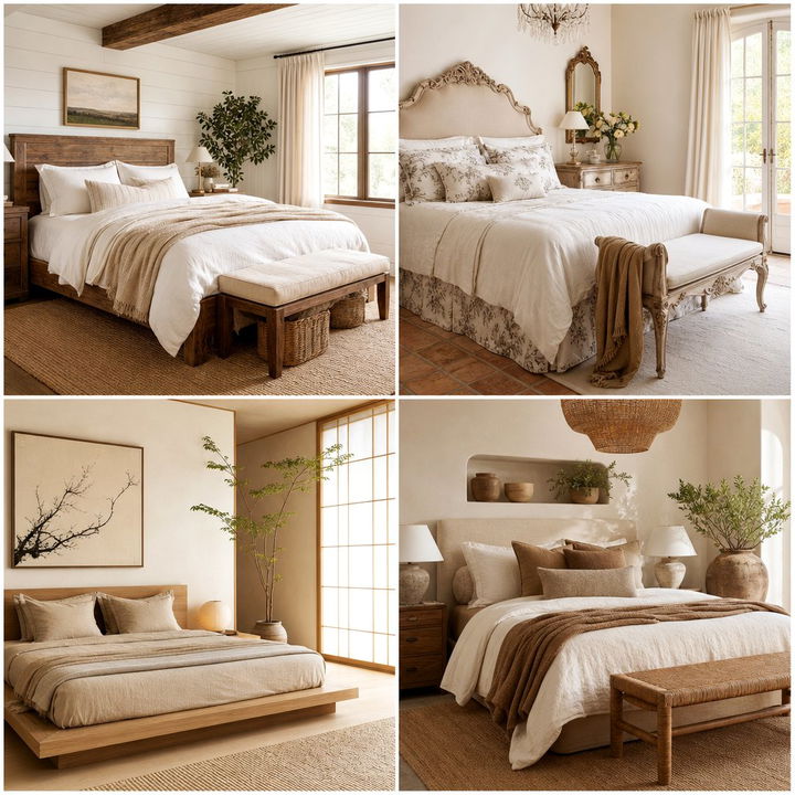 30 Rustic Beige Bedroom Ideas for a Calm Atmosphere