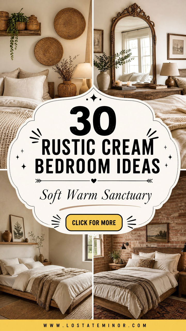 30 Rustic Cream Bedroom Ideas for a Soft Warm Look - 30 Rustic Cream Bedroom Ideas for a Soft, Warm Look