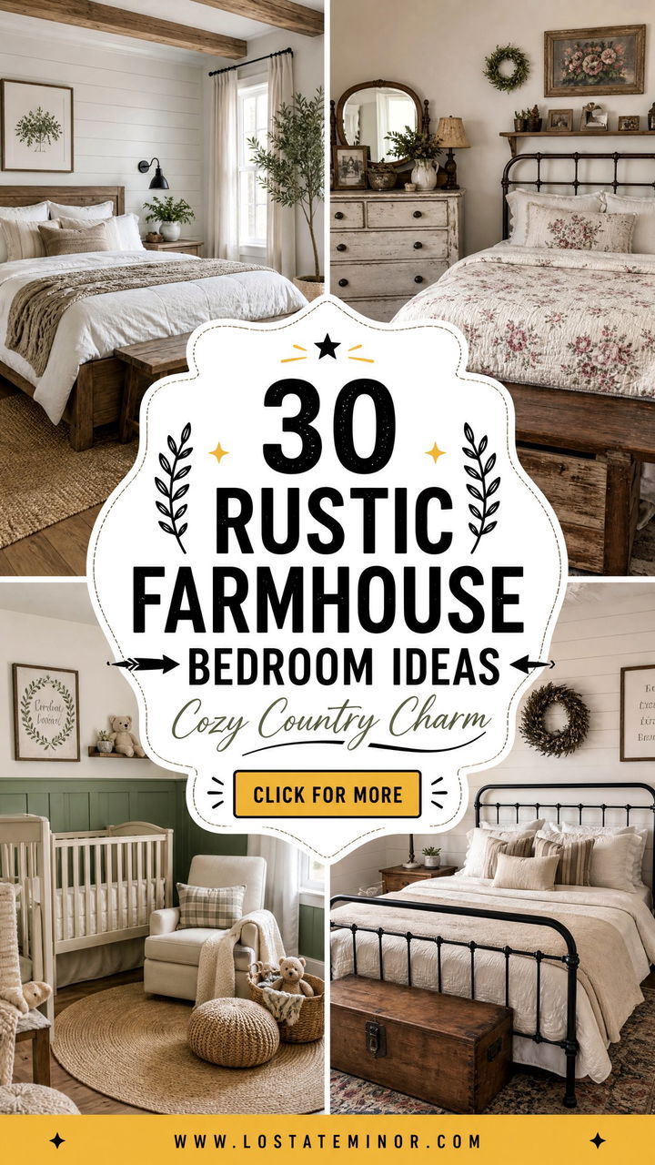 30 Rustic Farmhouse Bedroom Ideas for a Cozy Home - 30 Rustic Farmhouse Bedroom Ideas for a Cozy Home