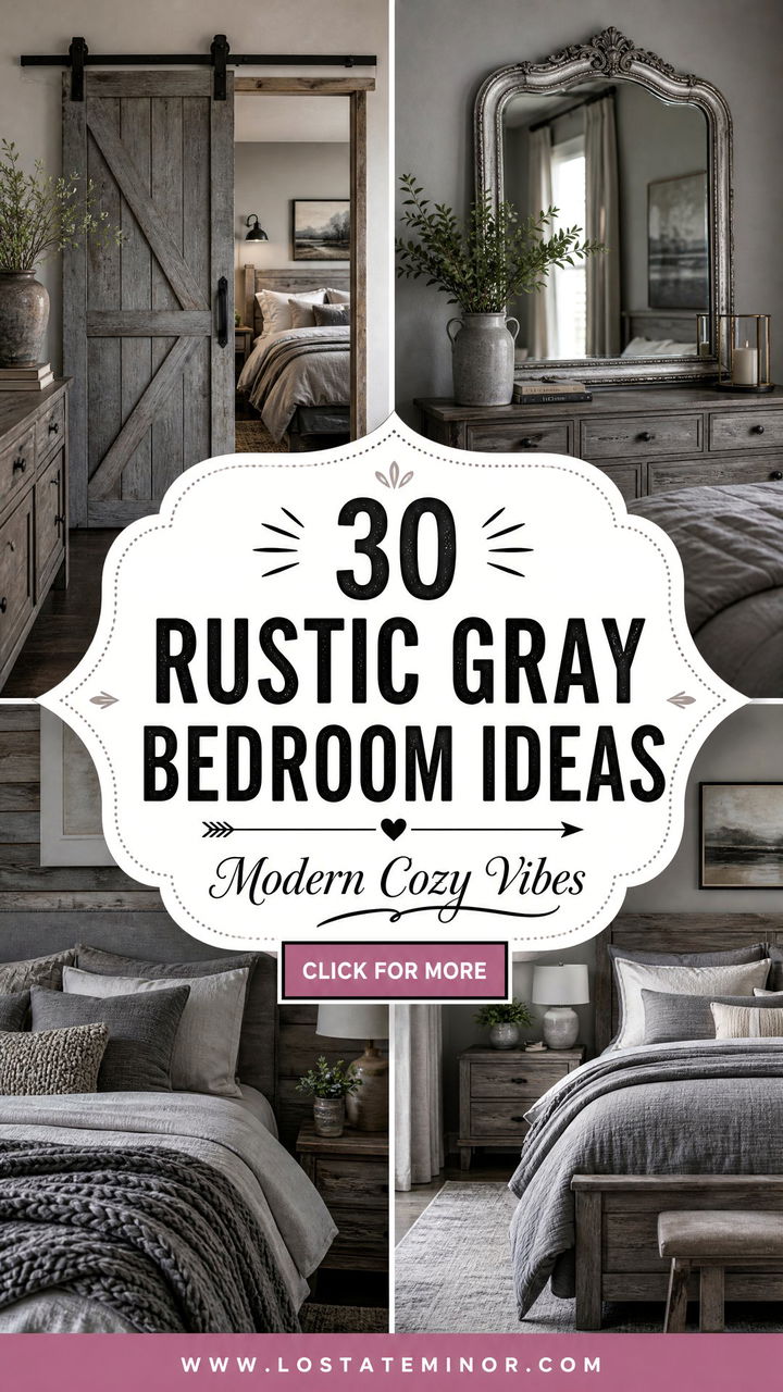 30 Rustic Gray Bedroom Ideas for a Modern Cozy Vibe - 30 Rustic Gray Bedroom Ideas for a Modern Cozy Vibe