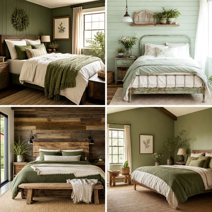 30 Rustic Green Bedroom Ideas to Create a Natural Retreat