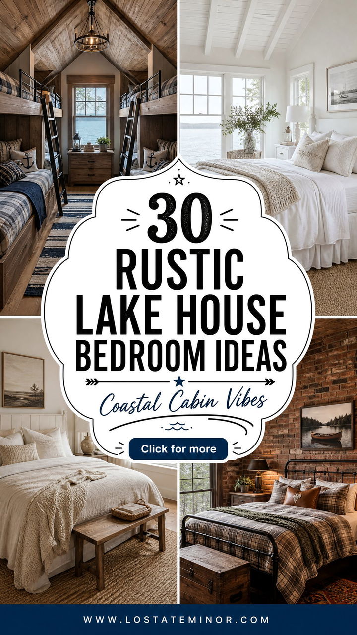 30 Rustic Lake House Bedroom Ideas for Coastal Vibes - 30 Rustic Lake House Bedroom Ideas for Coastal Vibes