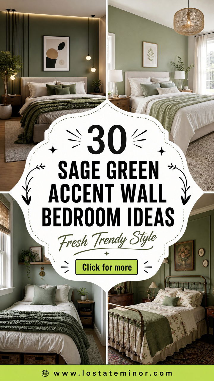 30 Sage Green Accent Wall Bedroom Ideas for Fresh Style - 30 Sage Green Accent Wall Bedroom Ideas for Fresh Style