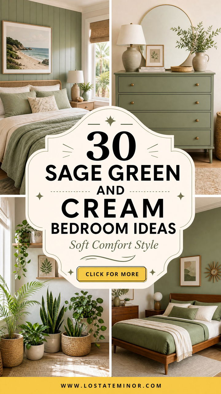 30 Sage Green and Cream Bedroom Ideas for Soft Comfort - 30 Sage Green and Cream Bedroom Ideas for Soft Comfort