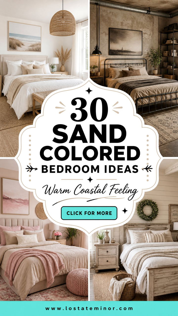 30 Sand Colored Bedroom Ideas for a Warm Coastal Feeling - 30 Sand Colored Bedroom Ideas for a Warm Coastal Feeling