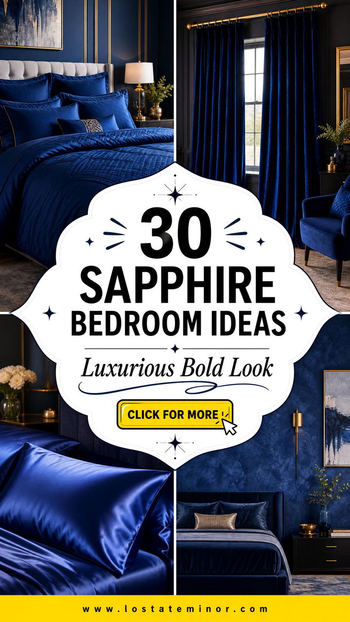 30 Sapphire Bedroom Ideas for a Luxurious and Bold Look - 30 Sapphire Bedroom Ideas for a Luxurious and Bold Look