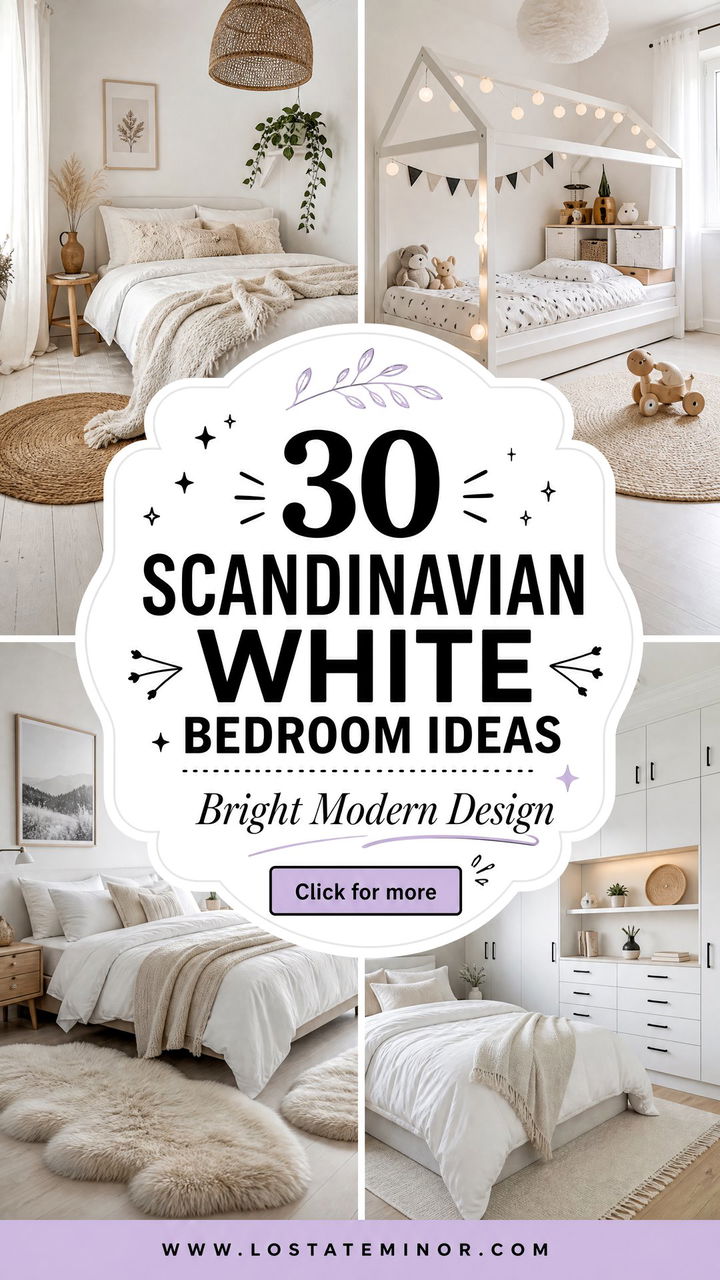 30 Scandinavian White Bedroom Ideas for a Bright Design - 30 Scandinavian White Bedroom Ideas for a Bright Design