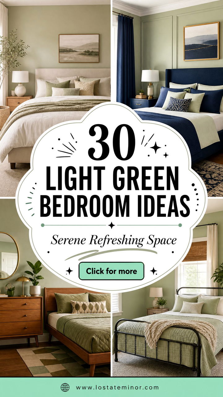 30 Serene Light Green Bedroom Ideas for a Refreshing Space - 30 Serene Light Green Bedroom Ideas for a Refreshing Space