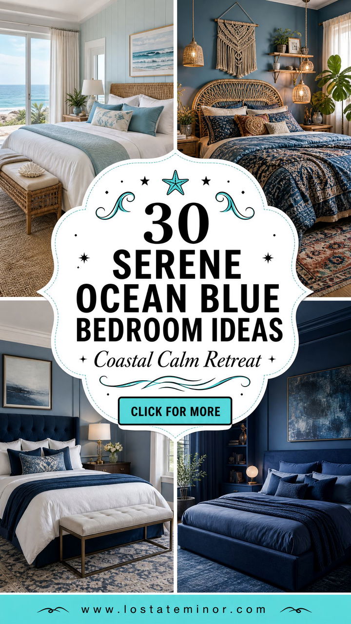 30 Serene Ocean Blue Bedroom Ideas for a Coastal Retreat - 30 Serene Ocean Blue Bedroom Ideas for a Coastal Retreat