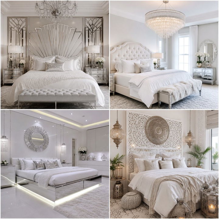 30 Silver and White Bedroom Ideas for a Glamorous Look