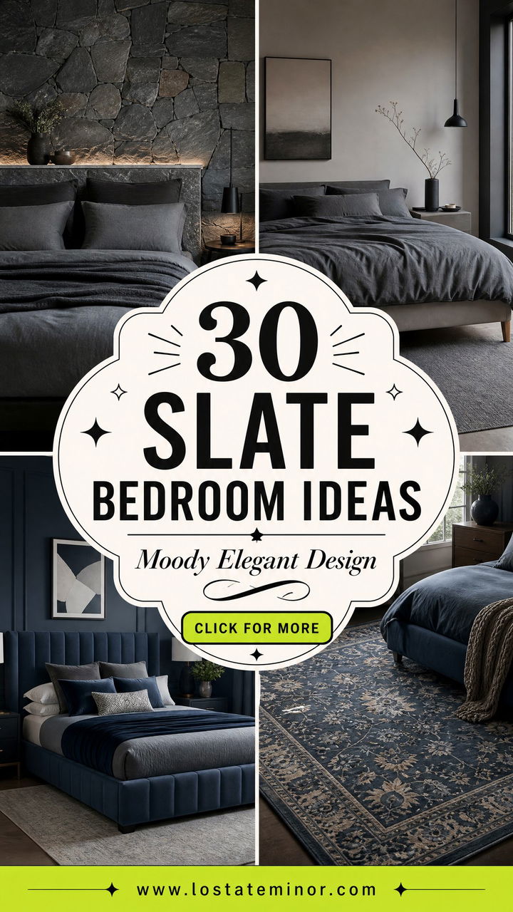 30 Slate Bedroom Ideas Moody and Elegant Design Concepts - 30 Slate Bedroom Ideas: Moody and Elegant Design Concepts
