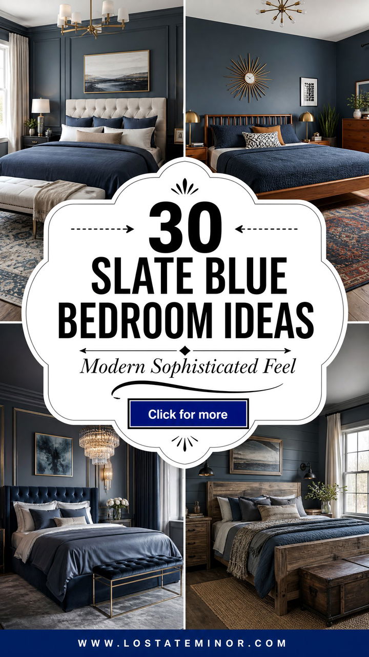 30 Slate Blue Bedroom Ideas for a Modern Sophisticated Feel - 30 Slate Blue Bedroom Ideas for a Modern Sophisticated Feel
