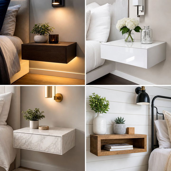 30 Sleek Bedroom Wall Mounted Nightstands to Save Space