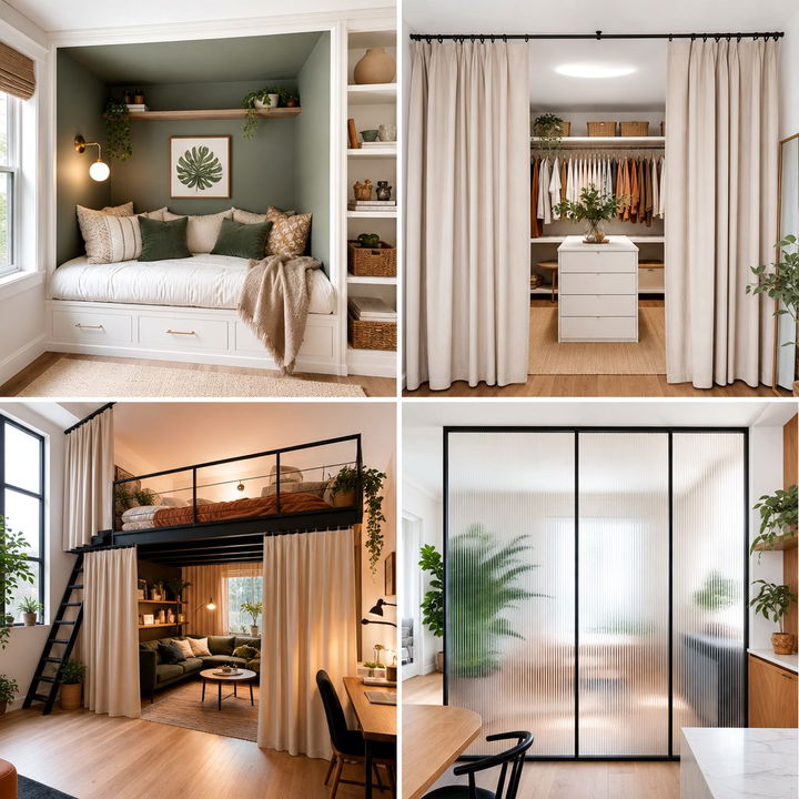 30 Smart Bedroom Curtain Dividers to Define Your Space