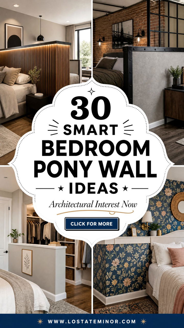 30 Smart Bedroom Pony Wall Ideas for Architectural Interest - 30 Smart Bedroom Pony Wall Ideas for Architectural Interest