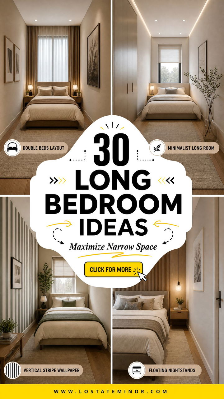 30 Smart Long Bedroom Ideas to Maximize Your Narrow Space - 30 Smart Long Bedroom Ideas to Maximize Your Narrow Space