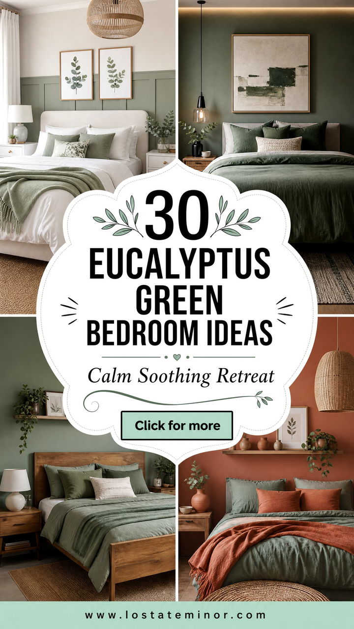 30 Soothing Eucalyptus Green Bedroom Ideas for a Calm Space - 30 Soothing Eucalyptus Green Bedroom Ideas for a Calm Space