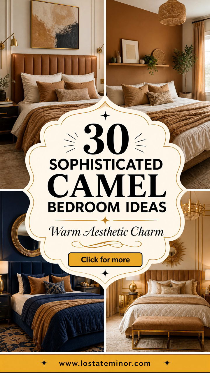 30 Sophisticated Camel Bedroom Ideas for a Warm Aesthetic - 30 Sophisticated Camel Bedroom Ideas for a Warm Aesthetic