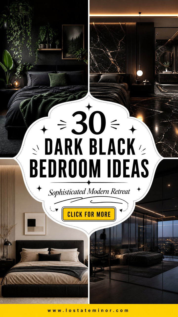 30 Sophisticated Dark Black Bedroom Ideas for Modern Homes - 30 Sophisticated Dark Black Bedroom Ideas for Modern Homes