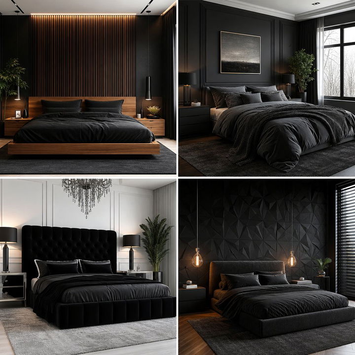 30 Sophisticated Dark Black Bedroom Ideas for Modern Homes
