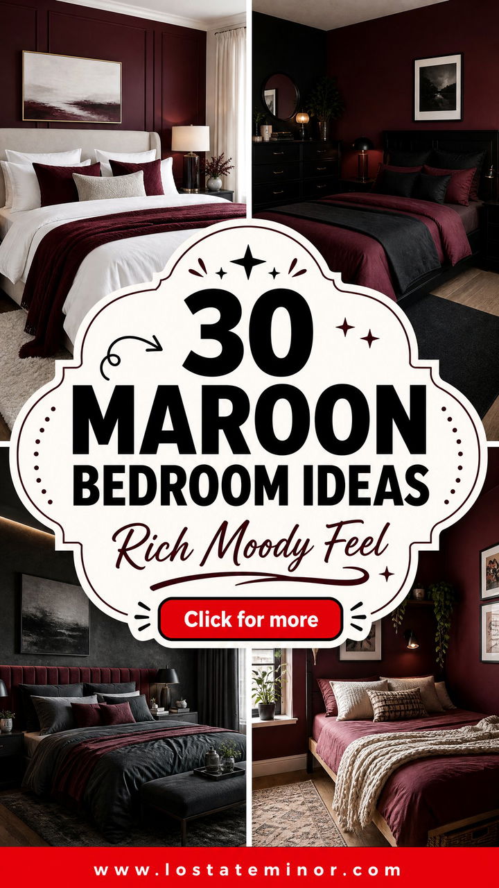 30 Sophisticated Maroon Bedroom Ideas for a Rich Moody Feel - 30 Sophisticated Maroon Bedroom Ideas for a Rich, Moody Feel