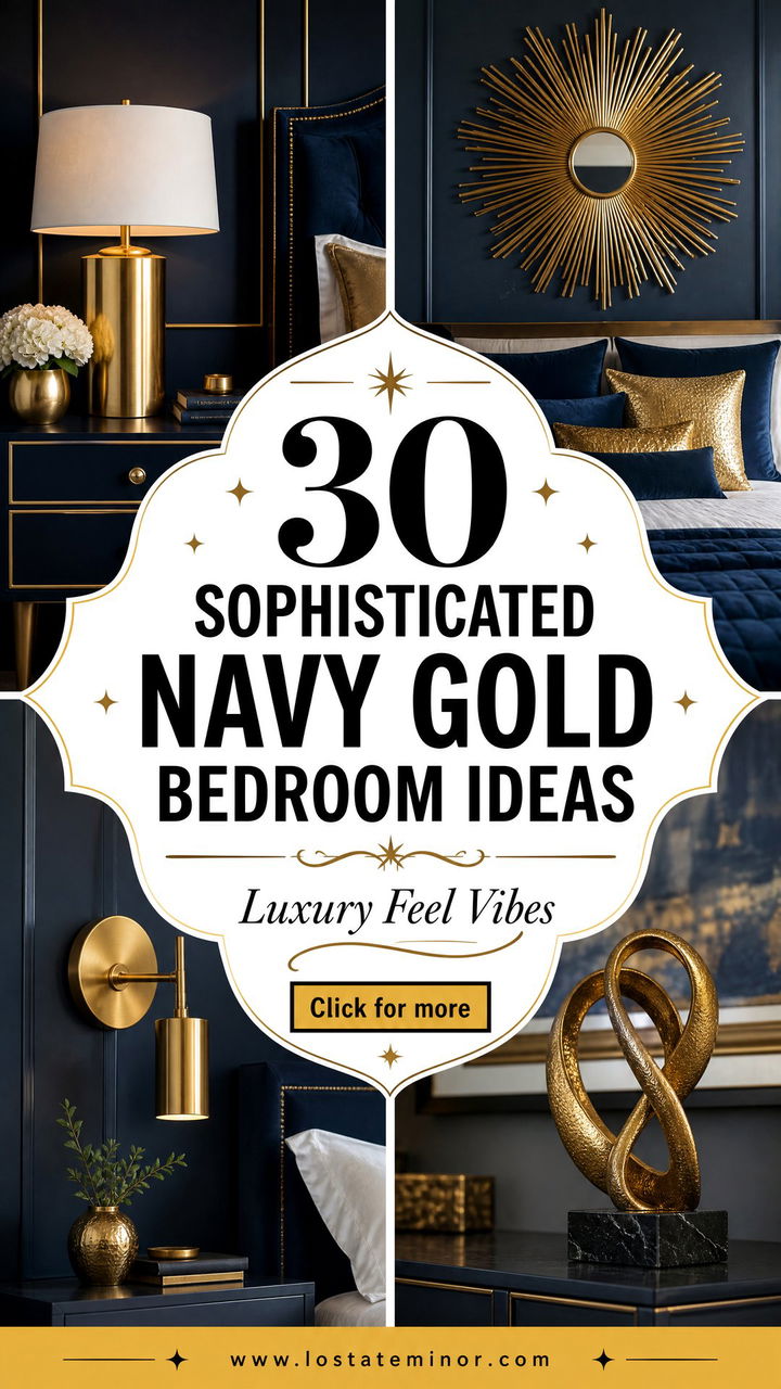 30 Sophisticated Navy Gold Bedroom Ideas for a Luxury Feel - 30 Sophisticated Navy Gold Bedroom Ideas for a Luxury Feel