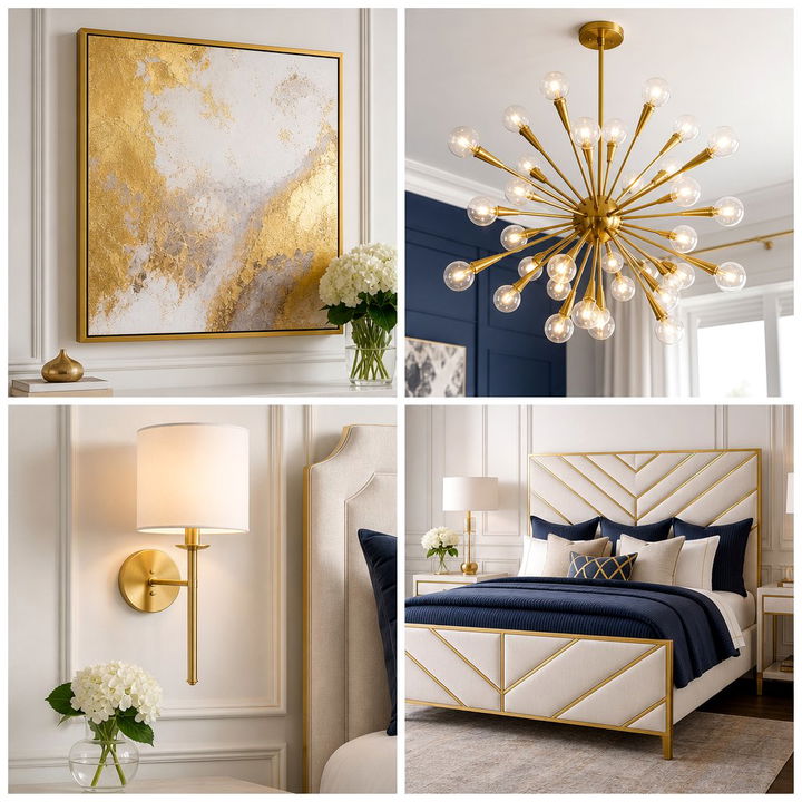 30 Sophisticated Navy Gold Bedroom Ideas for a Luxury Feel