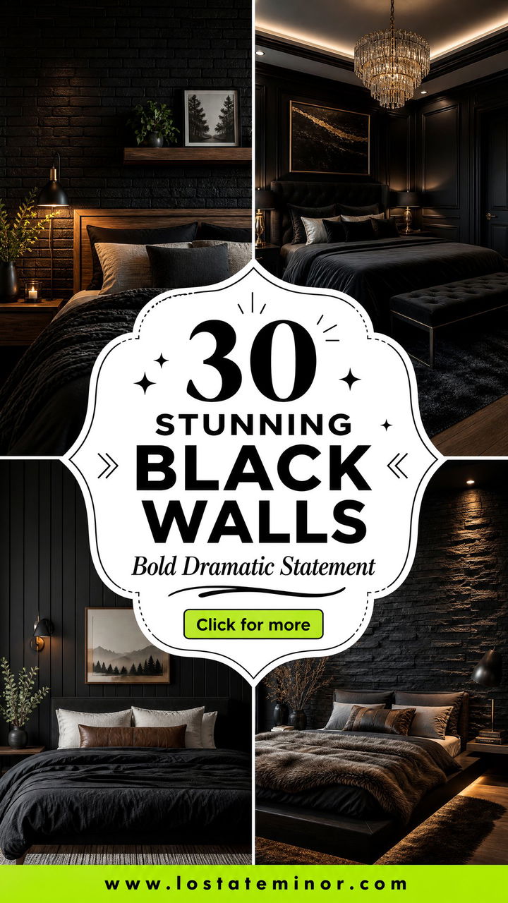 30 Stunning Bedroom Black Walls for a Dramatic Statement - 30 Stunning Bedroom Black Walls for a Dramatic Statement