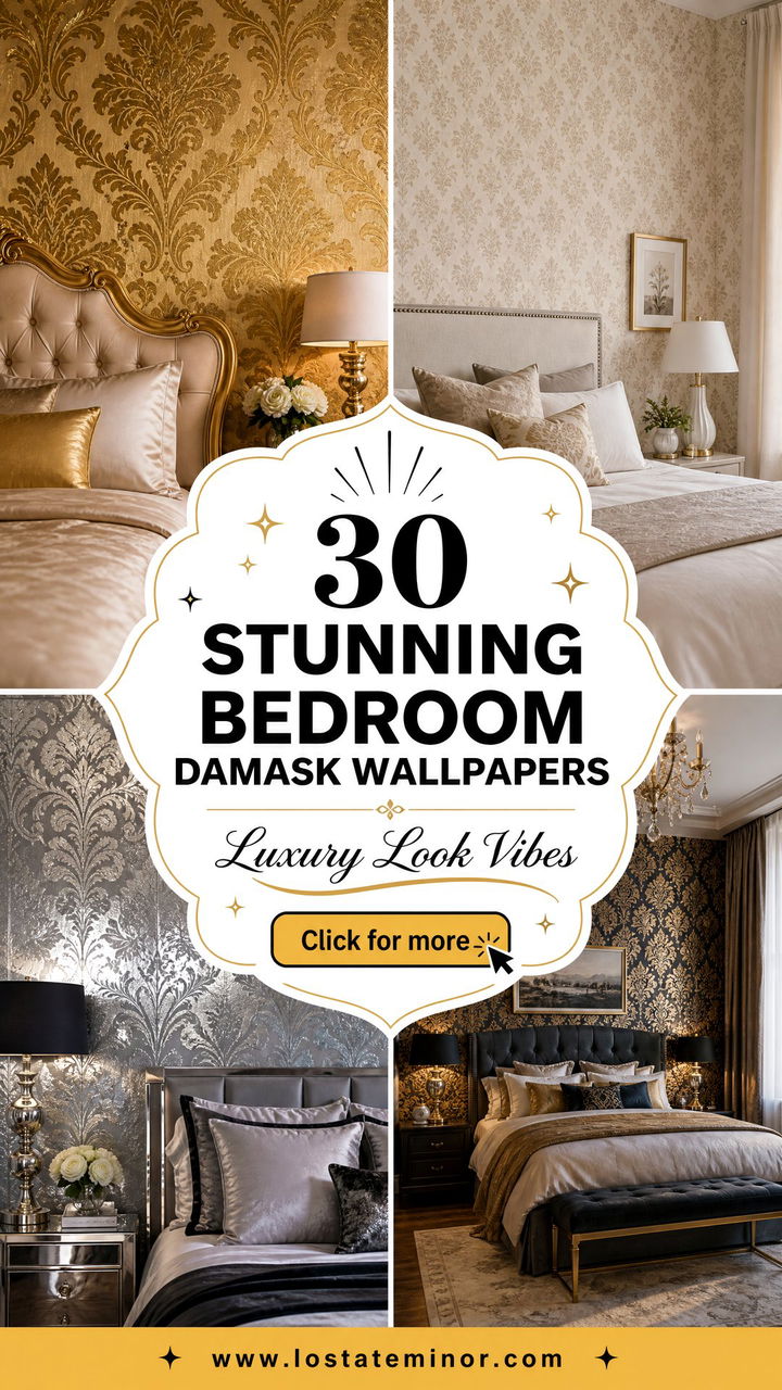 30 Stunning Bedroom Damask Wallpapers for a Luxury Look - 30 Stunning Bedroom Damask Wallpapers for a Luxury Look