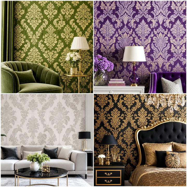 30 Stunning Bedroom Damask Wallpapers for a Luxury Look