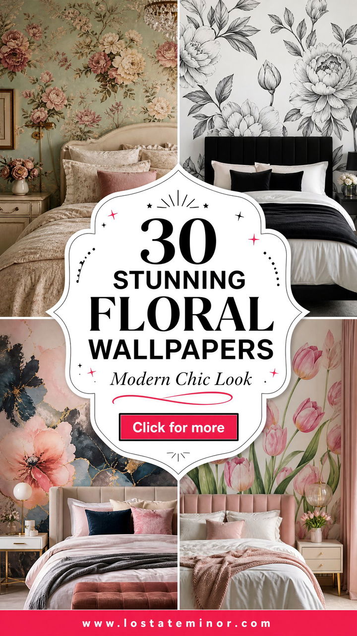 30 Stunning Bedroom Floral Wallpapers for a Modern Chic Look - 30 Stunning Bedroom Floral Wallpapers for a Modern Chic Look