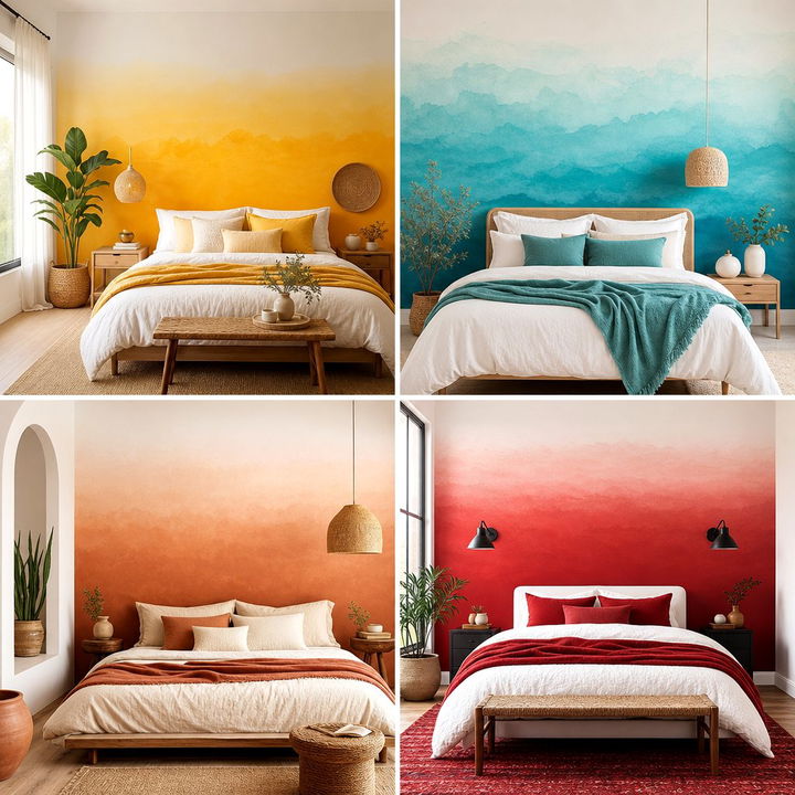 30 Stunning Bedroom Ombre Wall Ideas for a Modern Look