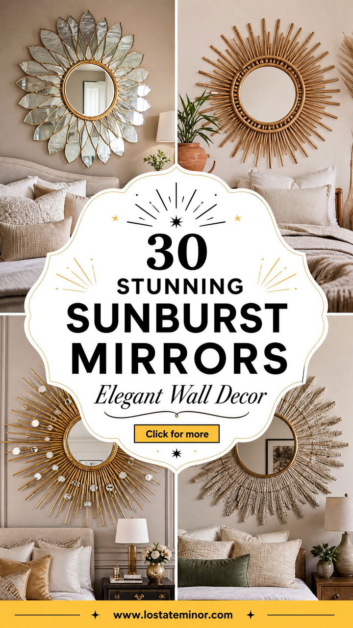 30 Stunning Bedroom Sunburst Mirrors for Elegant Wall Decor - 30 Stunning Bedroom Sunburst Mirrors for Elegant Wall Decor