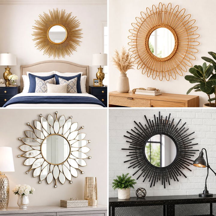 30 Stunning Bedroom Sunburst Mirrors for Elegant Wall Decor