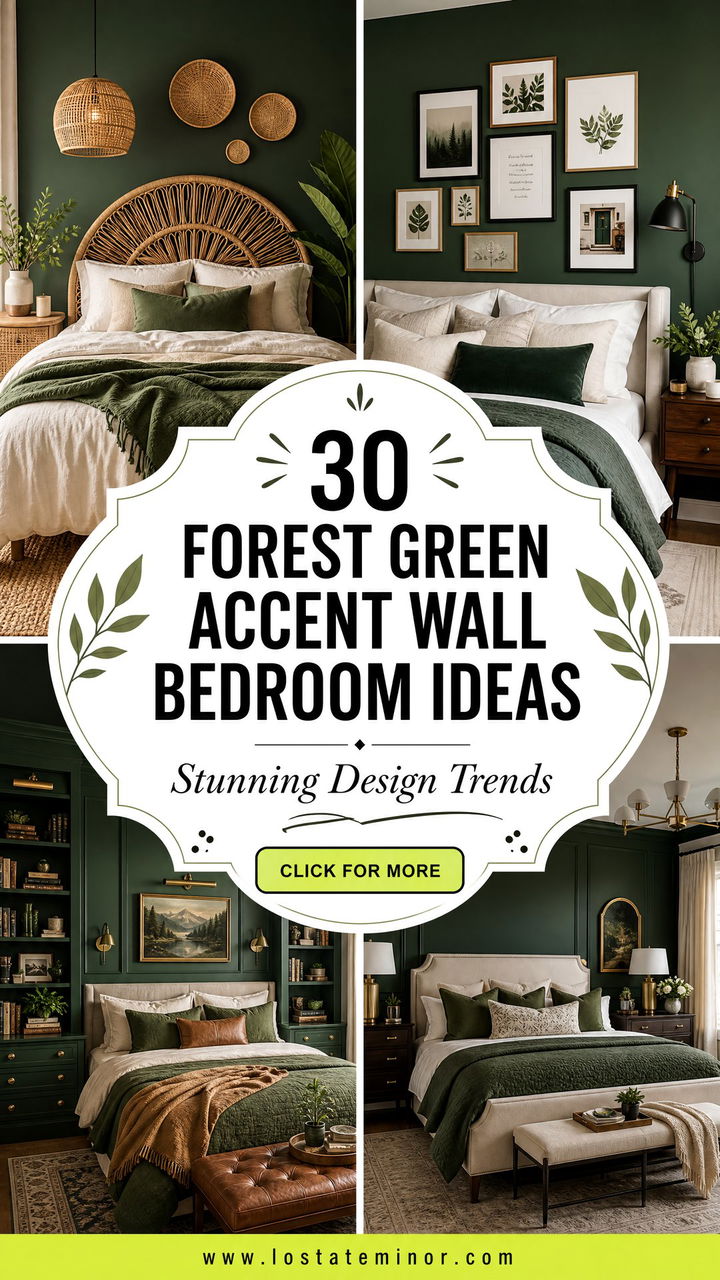 30 Stunning Forest Green Accent Wall Bedroom Design Trends - 30 Stunning Forest Green Accent Wall Bedroom Design Trends