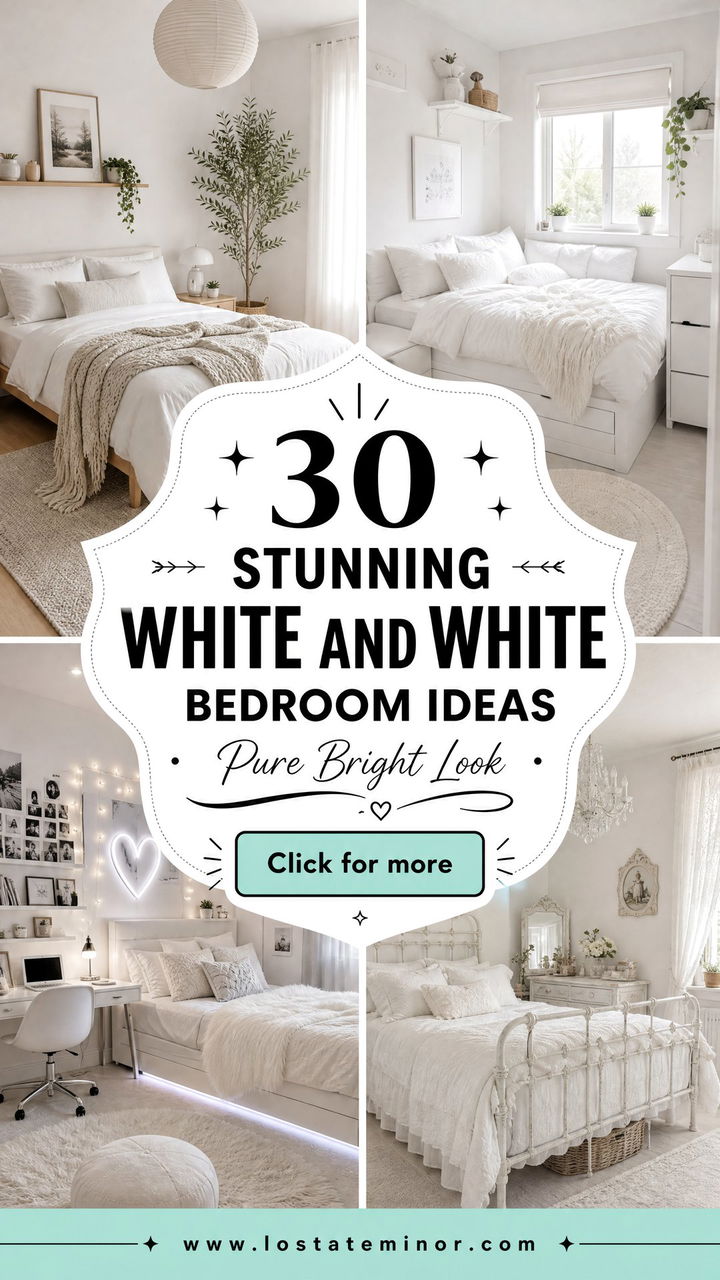 30 Stunning White and White Bedroom Ideas for a Pure Look - 30 Stunning White and White Bedroom Ideas for a Pure Look