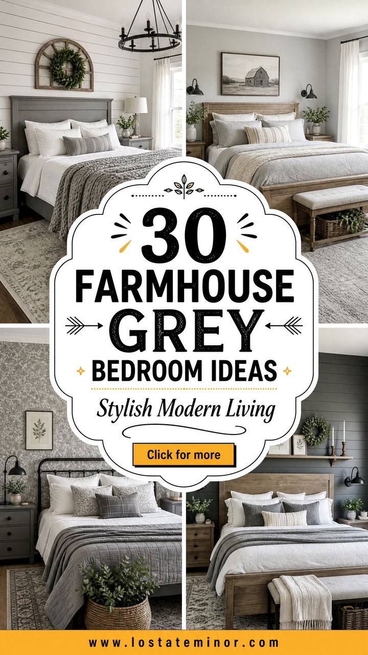 30 Stylish Farmhouse Grey Bedroom Ideas for Modern Living - 30 Stylish Farmhouse Grey Bedroom Ideas for Modern Living