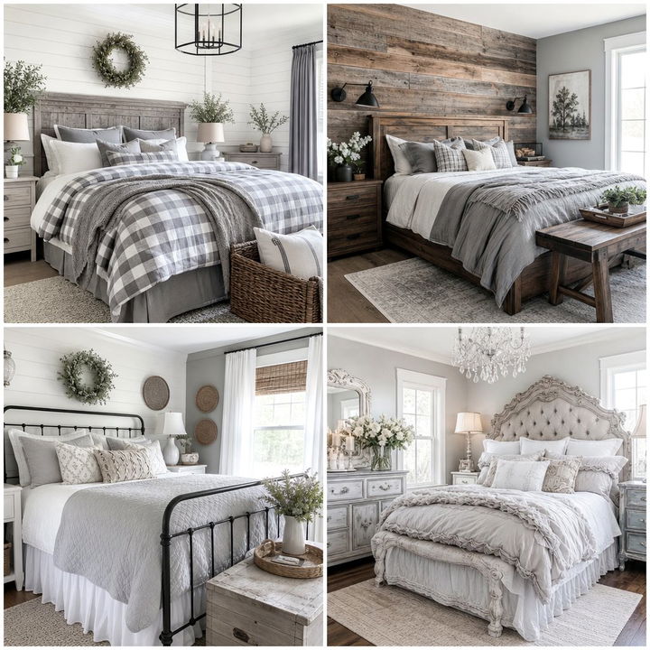 30 Stylish Farmhouse Grey Bedroom Ideas for Modern Living