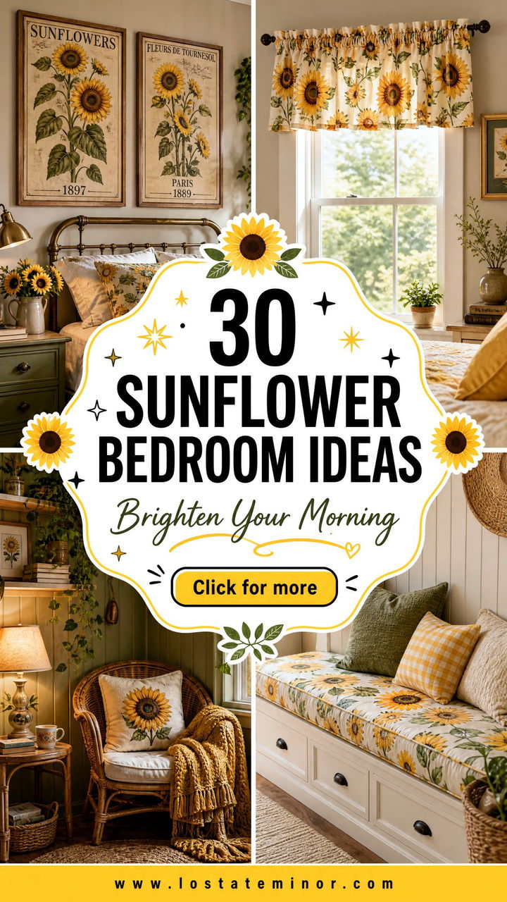 30 Sunflower Bedroom Ideas to Brighten Your Morning - 30 Sunflower Bedroom Ideas to Brighten Your Morning