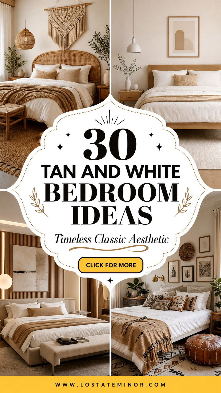 30 Tan and White Bedroom Ideas for a Classic Aesthetic - 30 Tan and White Bedroom Ideas for a Classic Aesthetic
