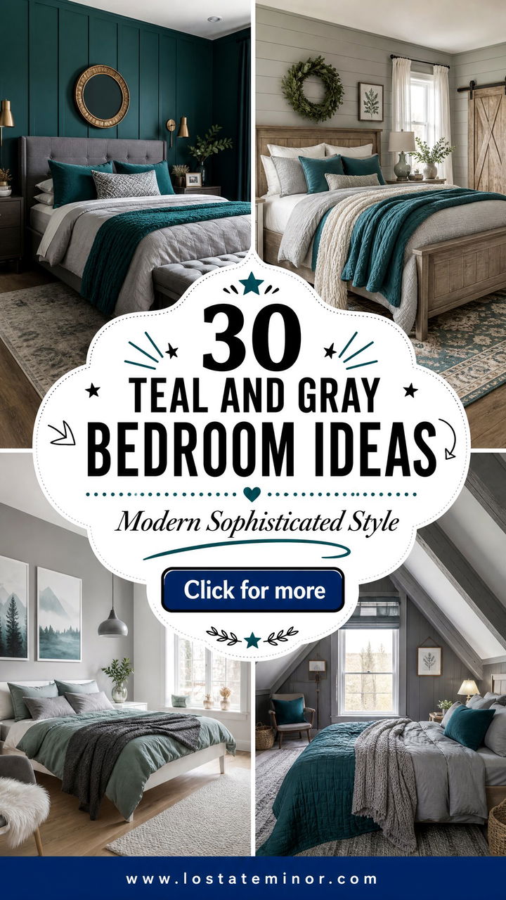 30 Teal and Gray Bedroom Ideas for Modern Sophistication - 30 Teal and Gray Bedroom Ideas for Modern Sophistication