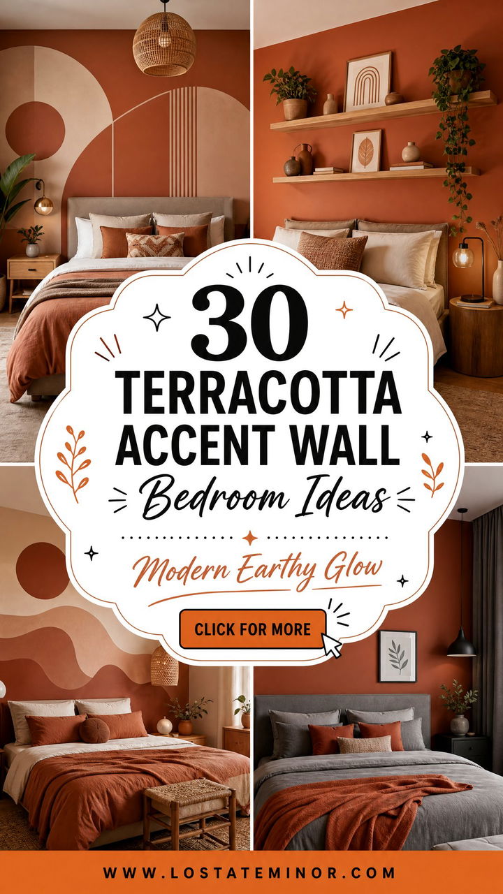 30 Terracotta Accent Wall Bedroom Ideas for Modern Homes - 30 Terracotta Accent Wall Bedroom Ideas for Modern Homes